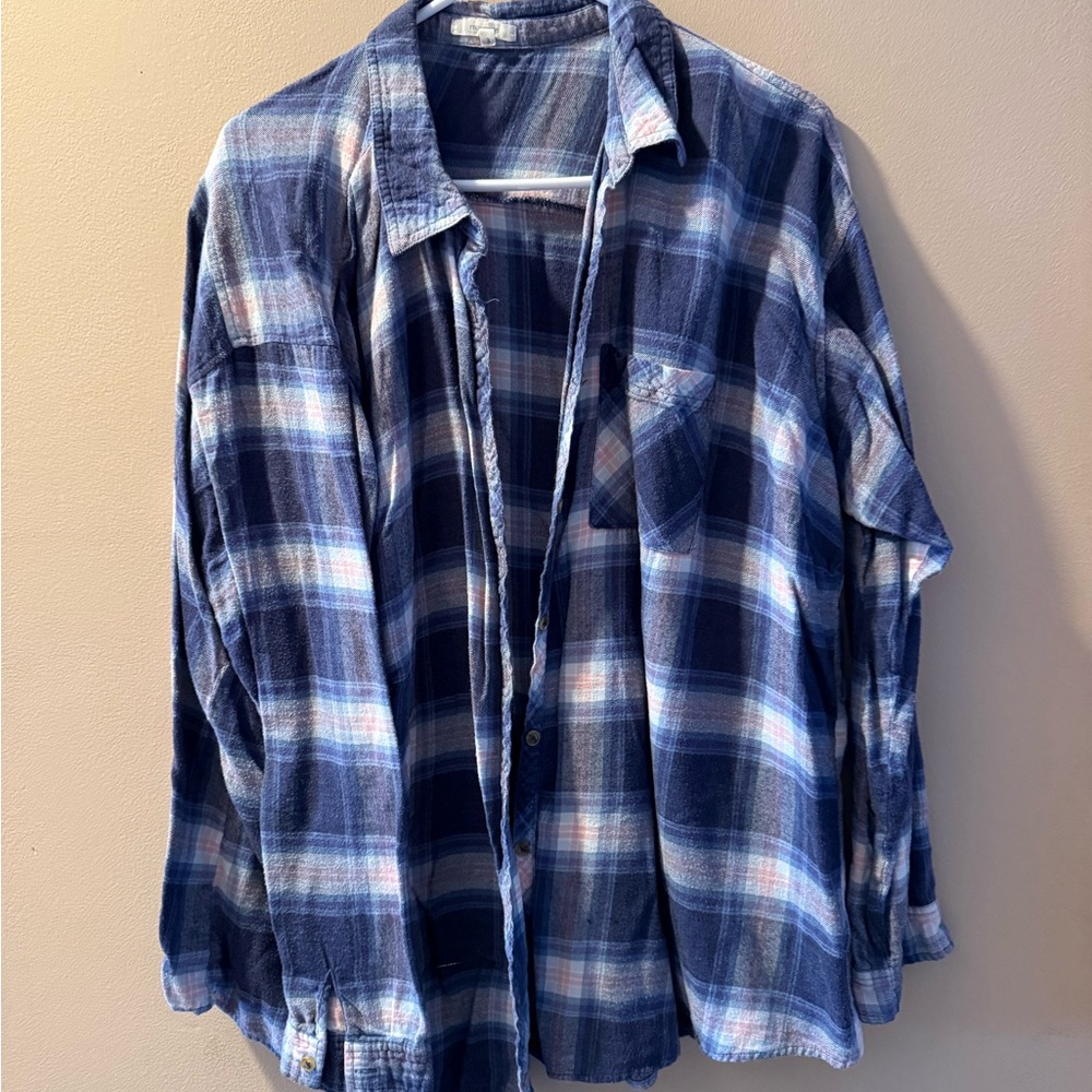 Maurices Navy and White Plaid Men's Shirt